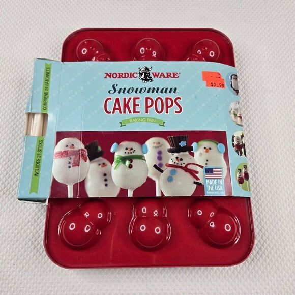 NEW Nordic Ware Snowman Cake Pops Baking Pan - Picture 1 of 3